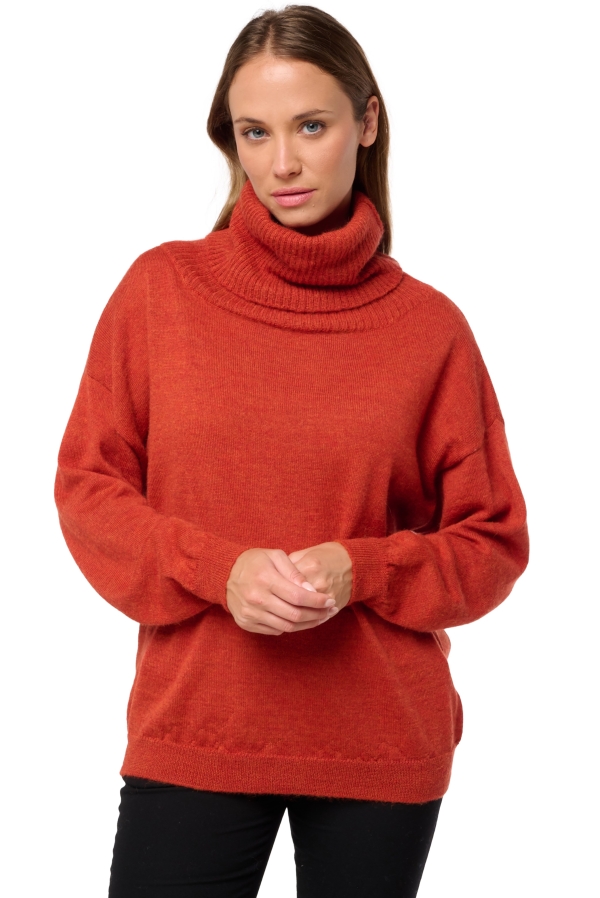 Baby Alpaca ladies roll neck tanis pumpkin xs